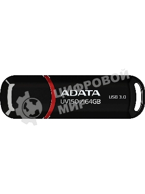 Флешка USB ADATA UV150 (AUV150-64G-RBK), 64Gb, USB 3.0, R/W 100/40, черный