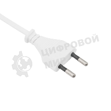 Шнур сетевой Rexant вилка плоская без розетки, кабель 2x0.5 мм², длина 1,5 м., белый