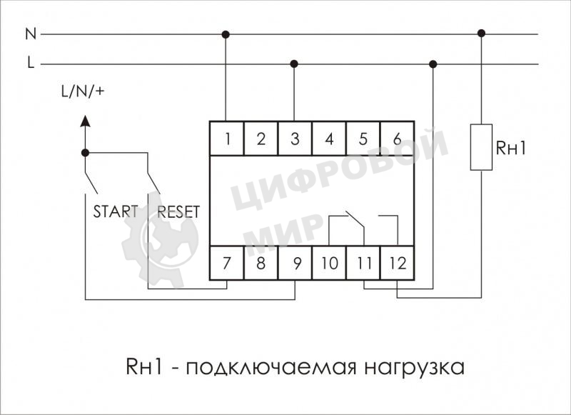Реле времени PCS-516 (многофункц. (вход: START/RESET) 230В 8А 1перекл. IP20 монтаж на DIN-рейке)(аналог РВО-1М) F&F EA02.001.013