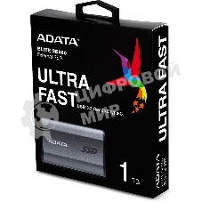 Внешний SSD ADATA Elite SE880, 1TB, USB 3.2 Gen 2x2 Type-C, R/W 2000/2000, серый