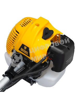 Триммер бензиновый Denzel DT-52E, 52 см3, неразъемная штанга, электростартер, состоит из 2 частей