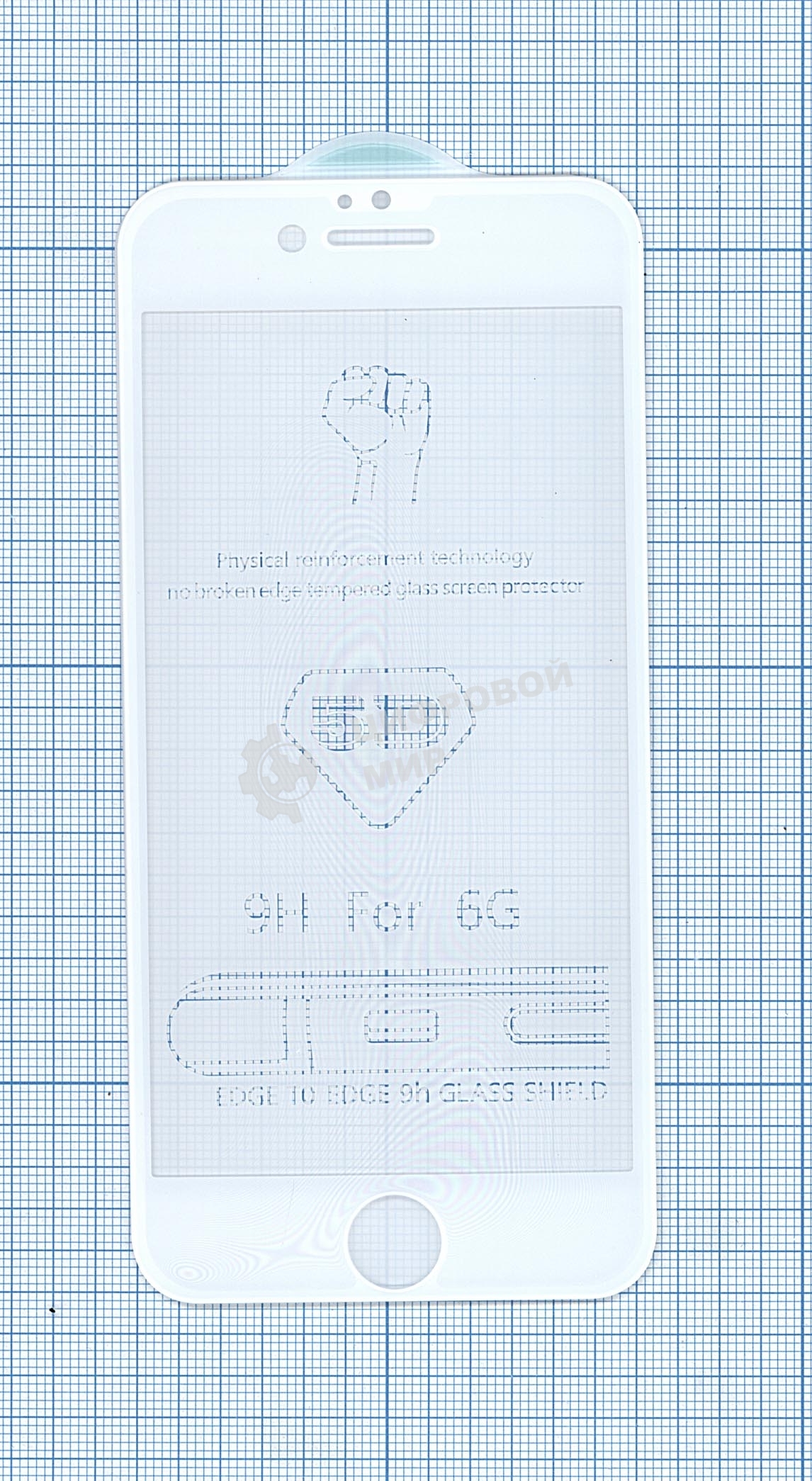Защитное стекло 5D для Apple iPhone 6/6S белый