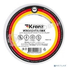 Изолента ПВХ Kranz 0.13х15 мм 20 м белый