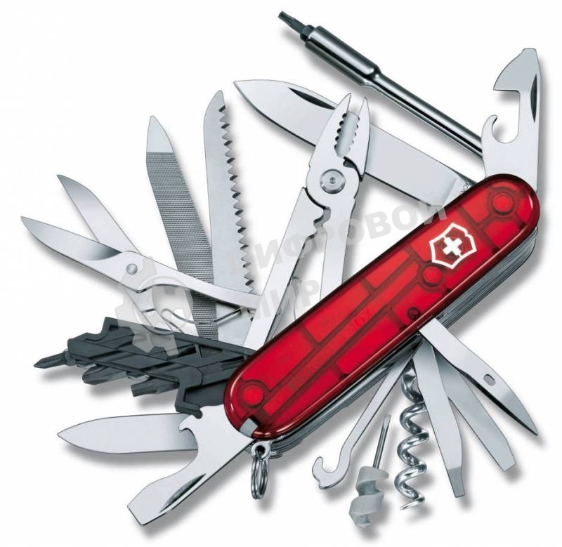 Нож перочинный Victorinox CyberTool L (1.7775.T) 91мм 39функций красный полупрозначный карт.коробка