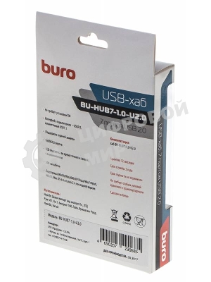 Разветвитель USB 2.0 Buro BU-HUB7-1.0-U2.0 7порт. черный