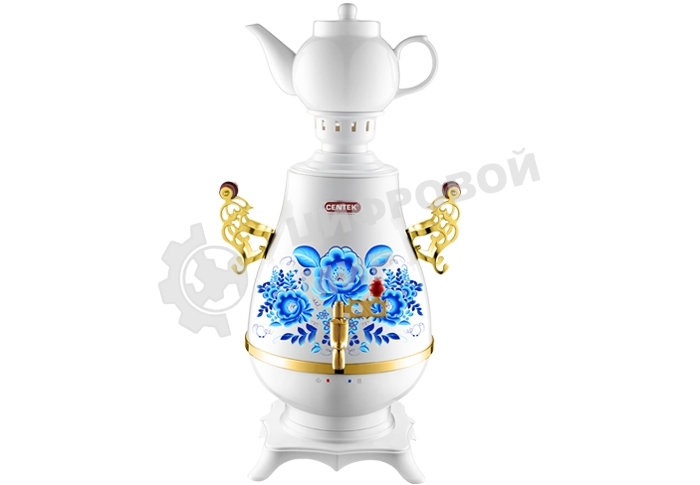 Самовар Centek CT-0092 A (белый+рисунок+золото), 4.0л, 2300 Вт, поддерж.t + LED индикатор