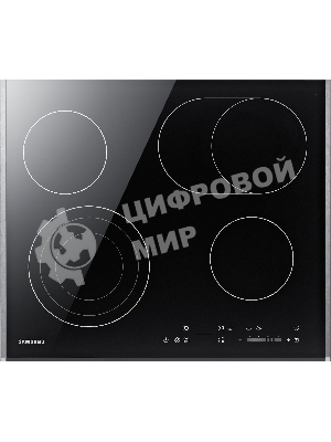 Встраиваемая электрическая панель Samsung NZ64T3536DK/WT 59 x 50.5 x 5.2 см., электронное управление, 15 степеней мощности, автоматическое отключение, защита от детей, блокировка управления, дисплей, 4 конфорки, 2 с зоной расширения, рамка из нержавеющей стали, корпуса черный