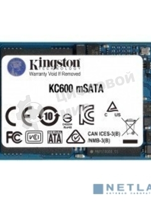Накопитель SSD Kingston KC600, 256Gb, mSATA, R/W 550/500