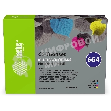 Чернила Cactus CS-T664set 664 голубой/пурпурный/желтый/черный набор 4x70мл для Epson L130,L110,L100,L220,L200,L310,L300,L360,L361,L380,L382,L350,L355,L365,L395,L405,L485,L495,L555,L565,L575,Expression ET-2500,ET-2550,ET-2600,ET-2650,ET-4500;WorkForce ET-14000,ET-16500;L1300,L1400,L605,L655,L656,L1455;ET-3600, ET-4550, ET-16500