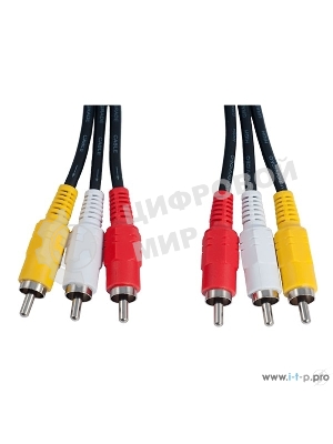 Кабель PERFEO 3xRCA вилка - 3xRCA вилка, длина 2 м