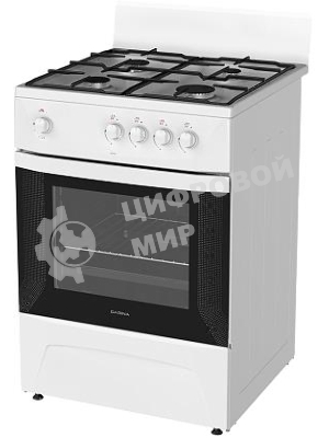 Плита газовая Darina C 1001 W белый/черный, конфорок 4 шт, духовка 50 л, 60 см x 85 см x 60 см