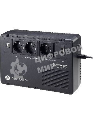 Источник бесперебойного питания Systeme Electriс Back-Save, 600VA/360W, 230V, Line-Interactive, AVR, 3xSchuko, USB charge(type A), USB