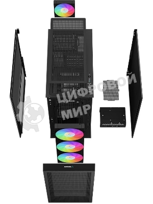 Компьютерный корпус DeepCool CH560 черный (R-CH560-BKAPE4-G-1) (ATX, без БП, 2хUSB, с окном)
