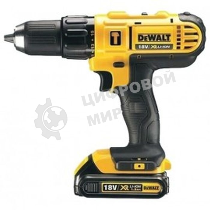 Дрель-шуруповерт DeWalt DCD778S2T-QW, 18 В, 1,5 Ач, 65 Нм, щеточный, ударный