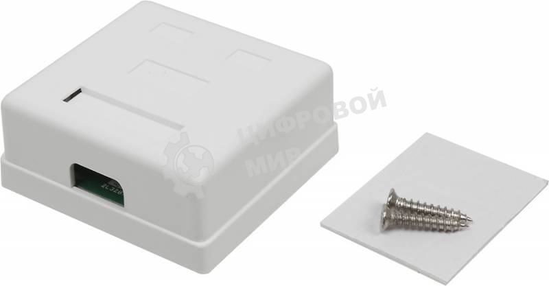 Розетка TWT (TWT-SM2-4545-WH) настенная 2 порта RJ-45 категории 5е. UTP. белая