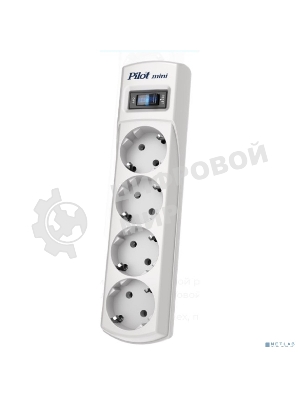 Сетевой фильтр Pilot mini 1.8 м, 4 розетки, белый, коробка