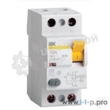 Выключатель дифференциального тока (УЗО) IEK MDV10-2-063-030 ВД1-63 2Р 63А 30мА IEK