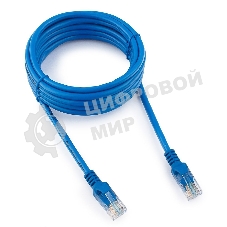 Патч-корд UTP Cablexpert cat.5e, 3м, литой, многожильный, синий