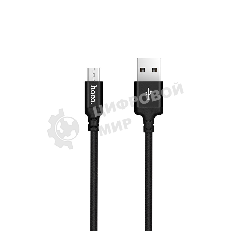 Кабель HOCO X14 USB 2.0, AM/microBM, черный, 2м
