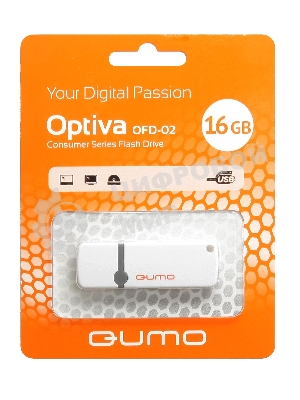 Флешка USB 2.0 QUMO 16Gb Optiva 02 белый QM16GUD-OP2-белый