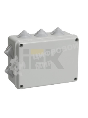 Коробка КМ41241 распаячная IEK UKO10-150-110-070-K41-44 для о/п 150х110х70 мм IP44 (RAL7035, 10 гермовводов)